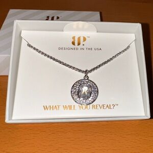 Bomb party April 2026 necklace.  Rhodium